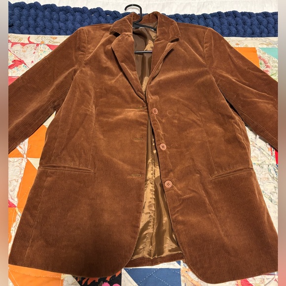 brown corduroy blazer / jacket / large fit - Picture 1 of 4